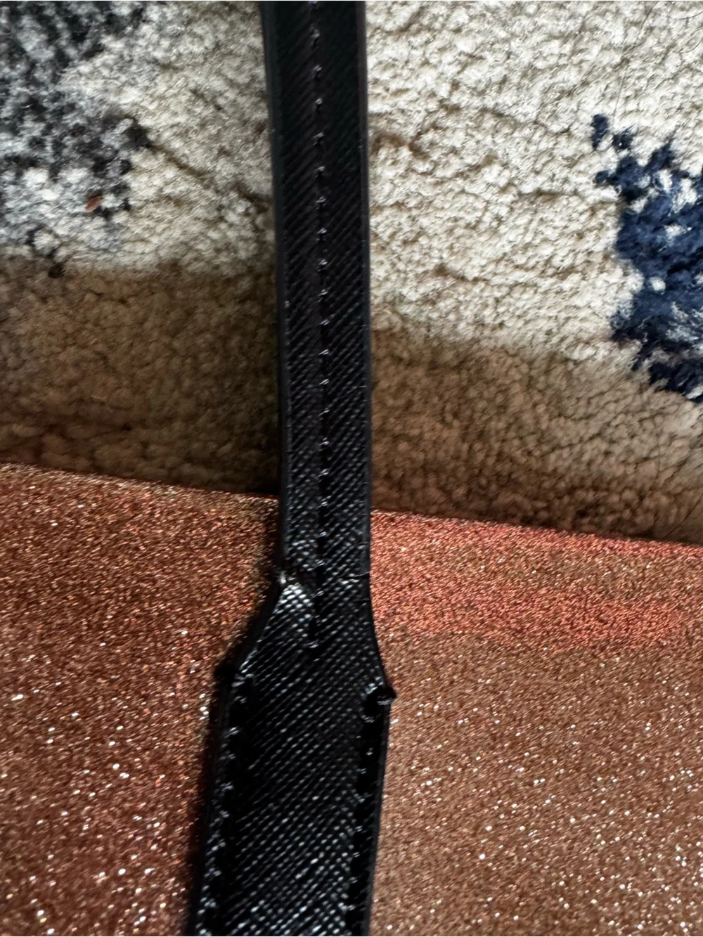 kate spade Rose Gold Glitter Tote with Black Bow Handles